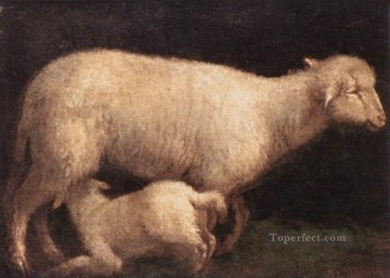  po Pintura al %C3%B3leo - Oveja y cordero Jacopo da Ponte Jacopo Bassano animal